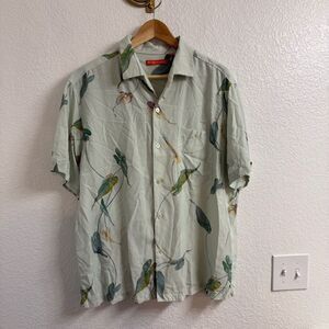 Tori Richard Men's Short Sleeve Breeze Block Silk Blend Shirt  Size Large